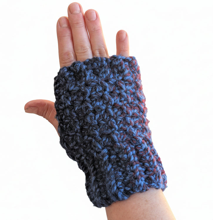 Blue/purple Fingerless gloves