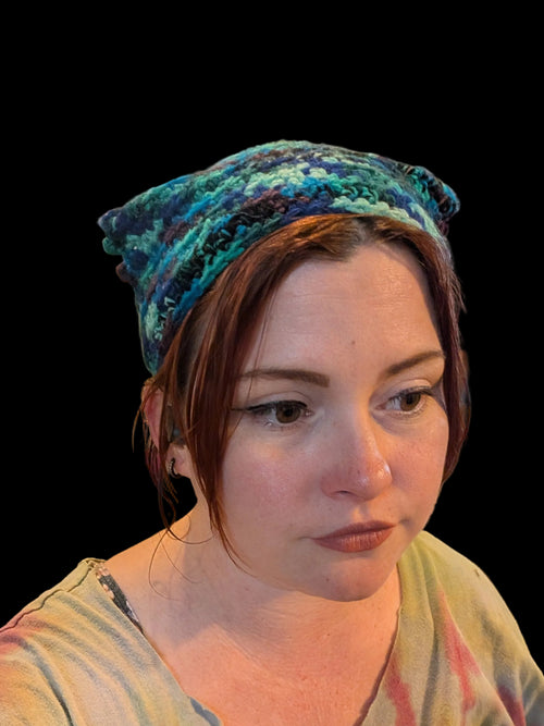 Blue Multicolor Headscarf